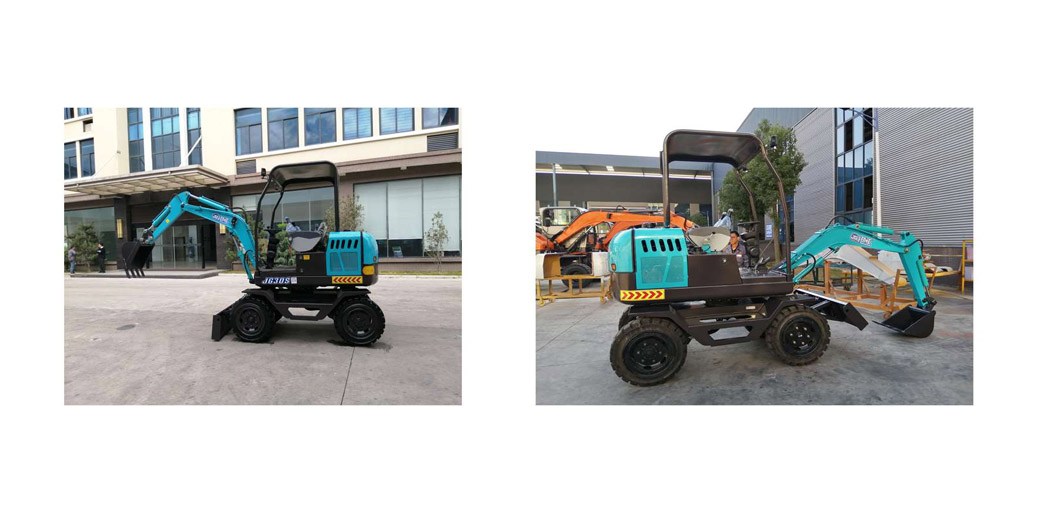 Imágenes de excavadoras de miniexcavadora de ruedas de gran oferta JingGong