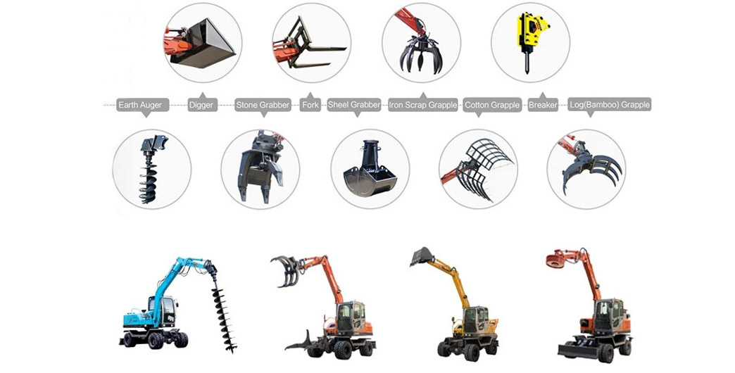 Dispositivos de trabajo de excavadora opcionales del fabricante de excavadoras JingGong china