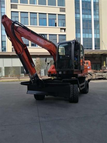 Jing Gong 100S wheel excavator with material leveling machine