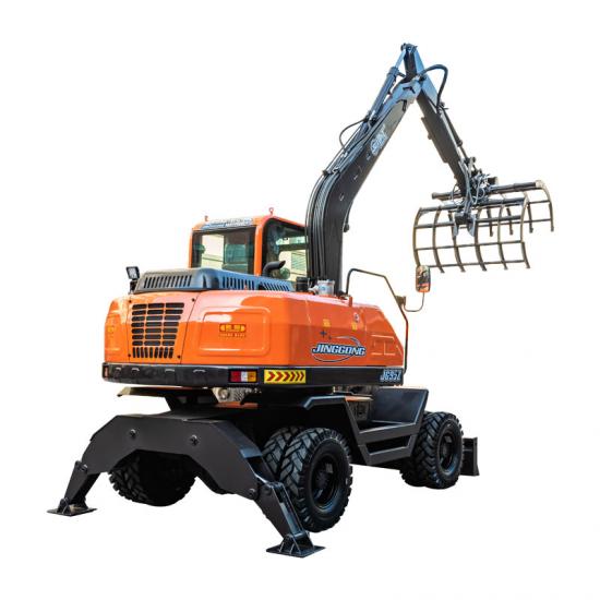 Jing Gong 95Z hydraulic wheeled excavator with cotton clip